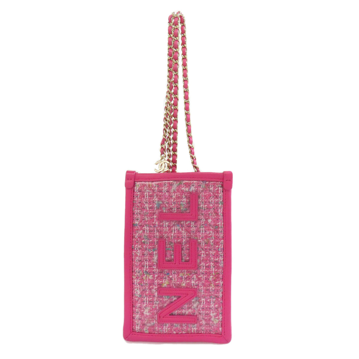 CHANEL ChainShoulder GoldHardware Shoulder Bag Plastics Tweed x CalfskinLadies [Used]