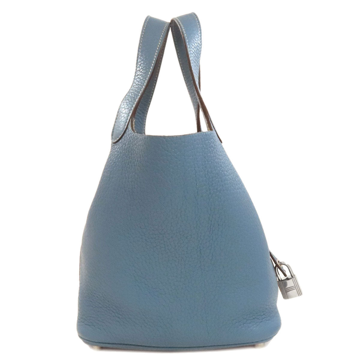 HERMES   Picotin Lock PM Blue Jean SilverHardware Handbag  Taurillon Clemence Ladies [Used]