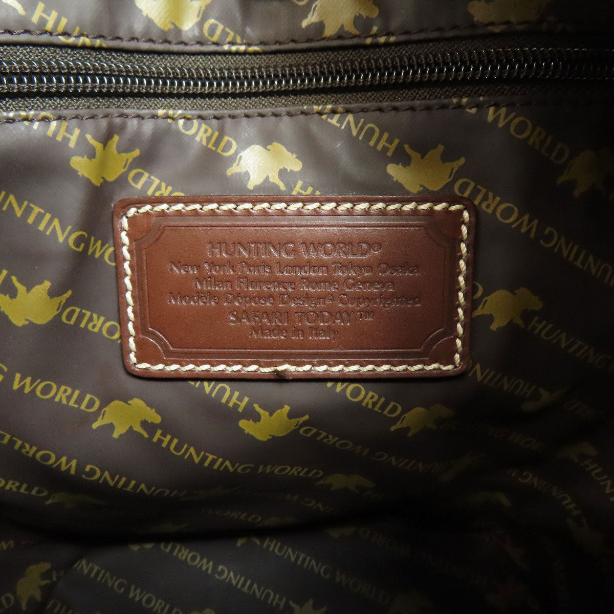 HUNTING WORLD logo Handbag Canvas Ladies [Used]