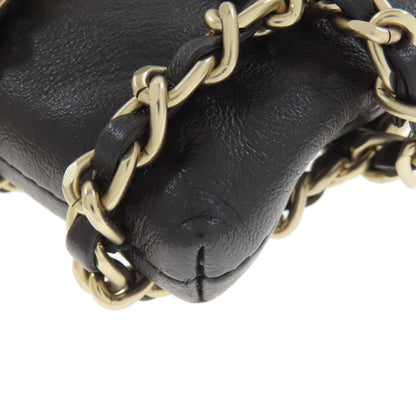 CHANEL ChainShoulder Pouch GoldHardware Accessory pouch Lambskin Ladies [Used]