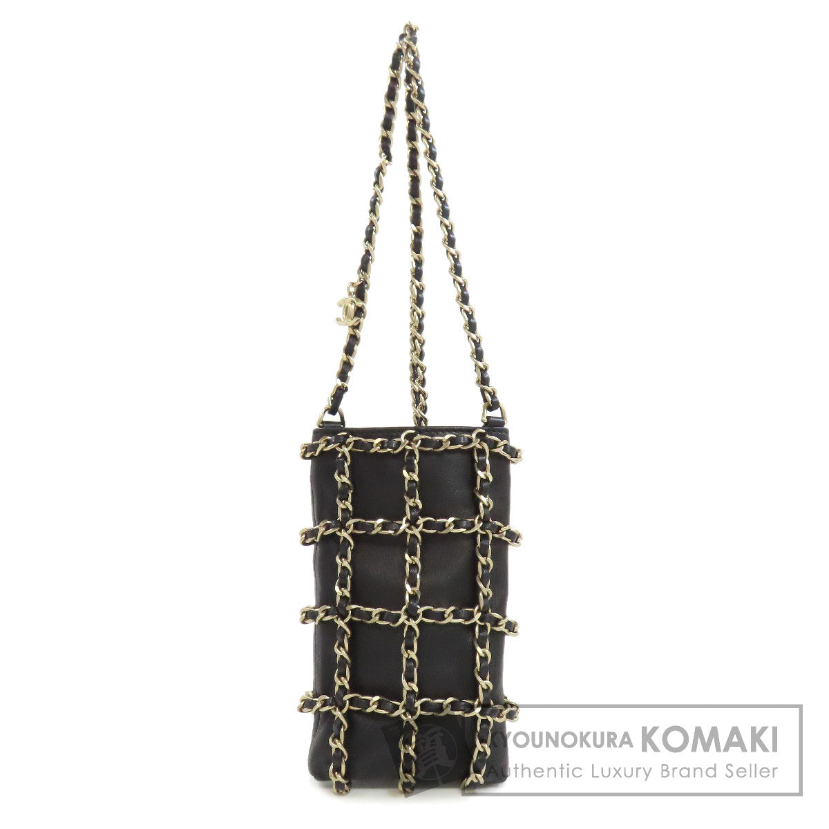 CHANEL ChainShoulder Pouch GoldHardware Accessory pouch Lambskin Ladies [Used]