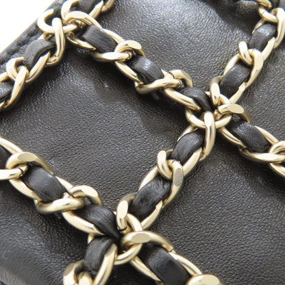 CHANEL ChainShoulder Pouch GoldHardware Accessory pouch Lambskin Ladies [Used]