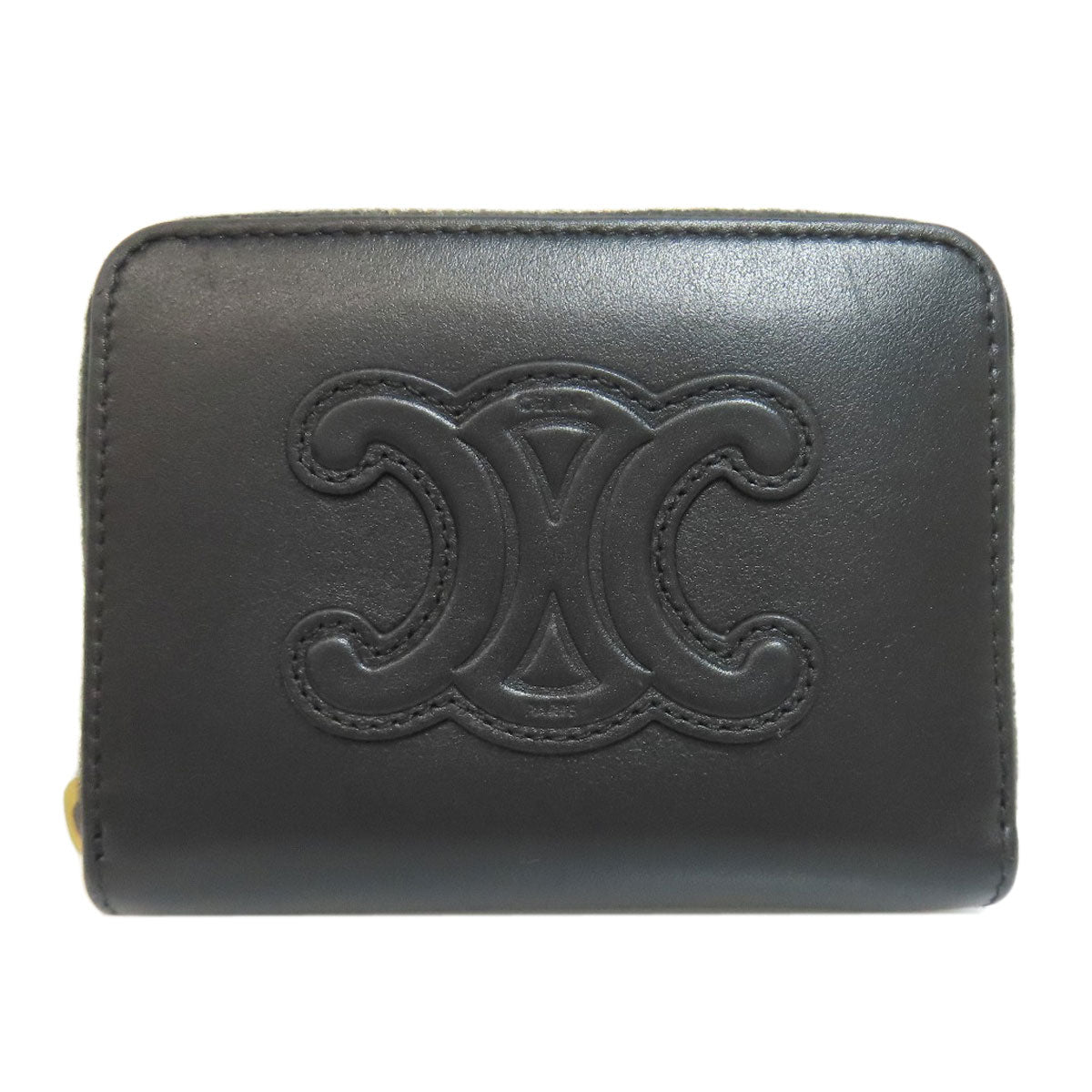 CELINE Triomphe coin purse Leather Ladies [Used]
