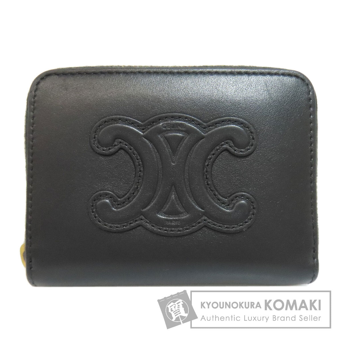 CELINE Triomphe coin purse Leather Ladies [Used]