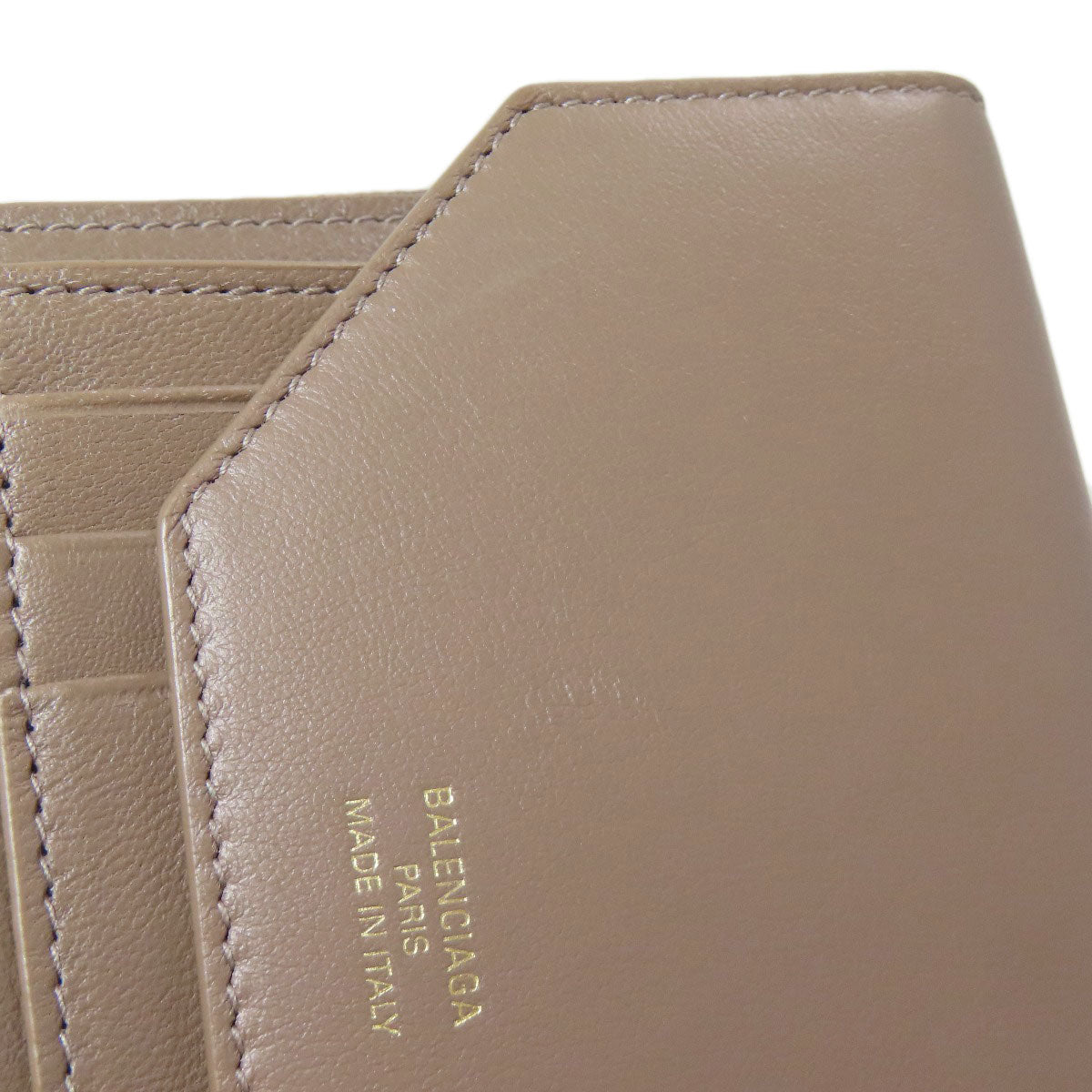 BALENCIAGA 753762 logo Bifold Wallet with Coin Pocket Leather Ladies [Used]