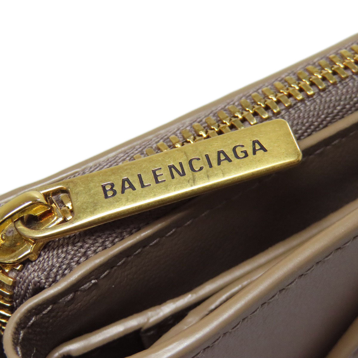 BALENCIAGA 753762 logo Bifold Wallet with Coin Pocket Leather Ladies [Used]