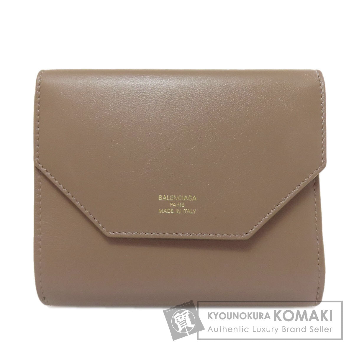 BALENCIAGA 753762 logo Bifold Wallet with Coin Pocket Leather Ladies [Used]