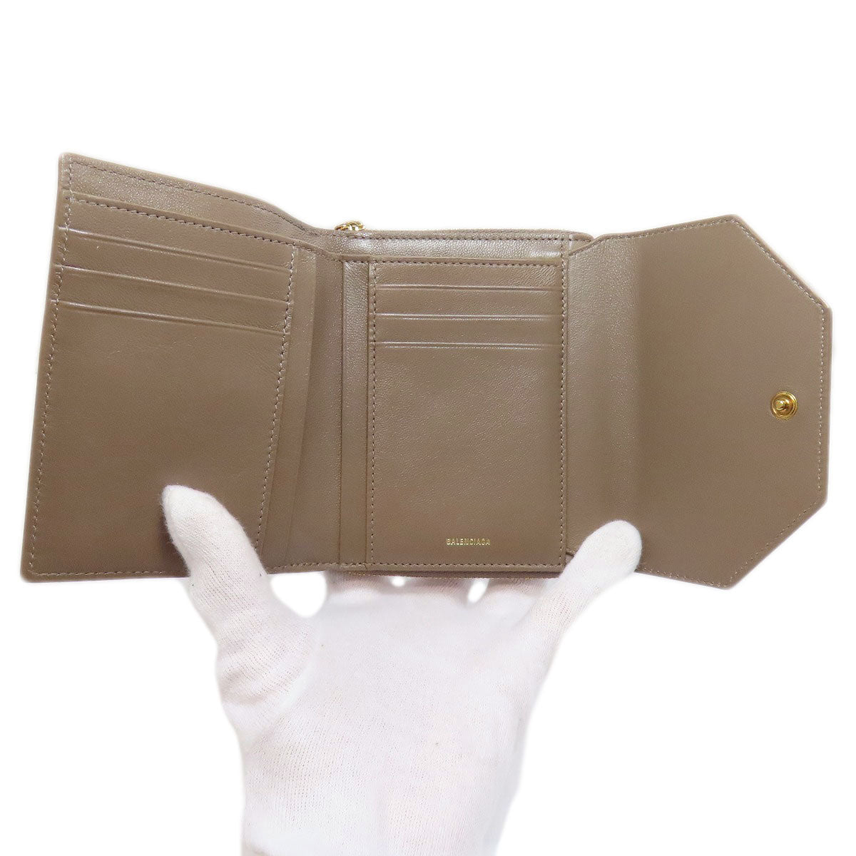 BALENCIAGA 753762 logo Bifold Wallet with Coin Pocket Leather Ladies [Used]