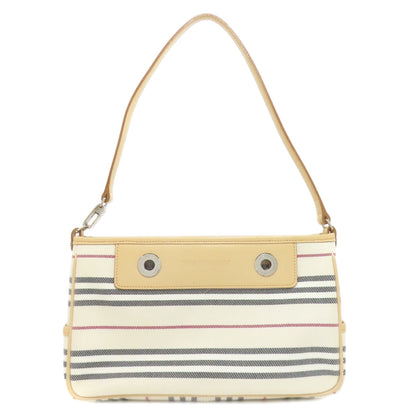 BURBERRY Stripe Handbag Canvas Ladies [Used]