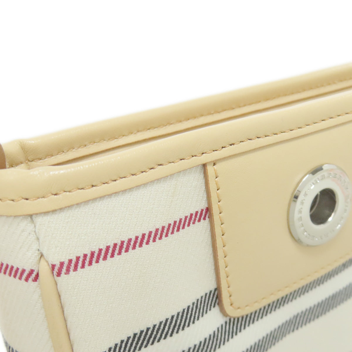 BURBERRY Stripe Handbag Canvas Ladies [Used]