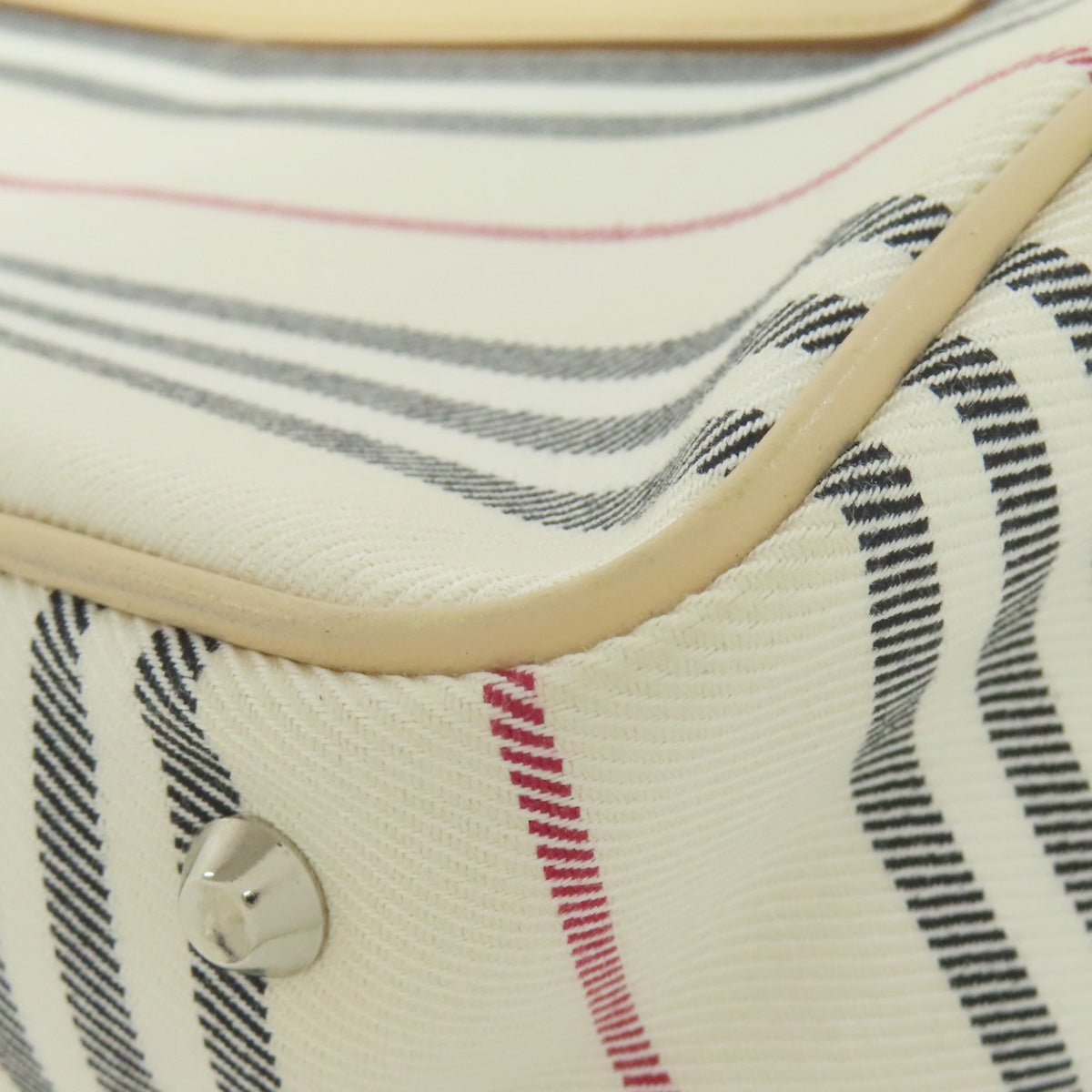 BURBERRY Stripe Handbag Canvas Ladies [Used]