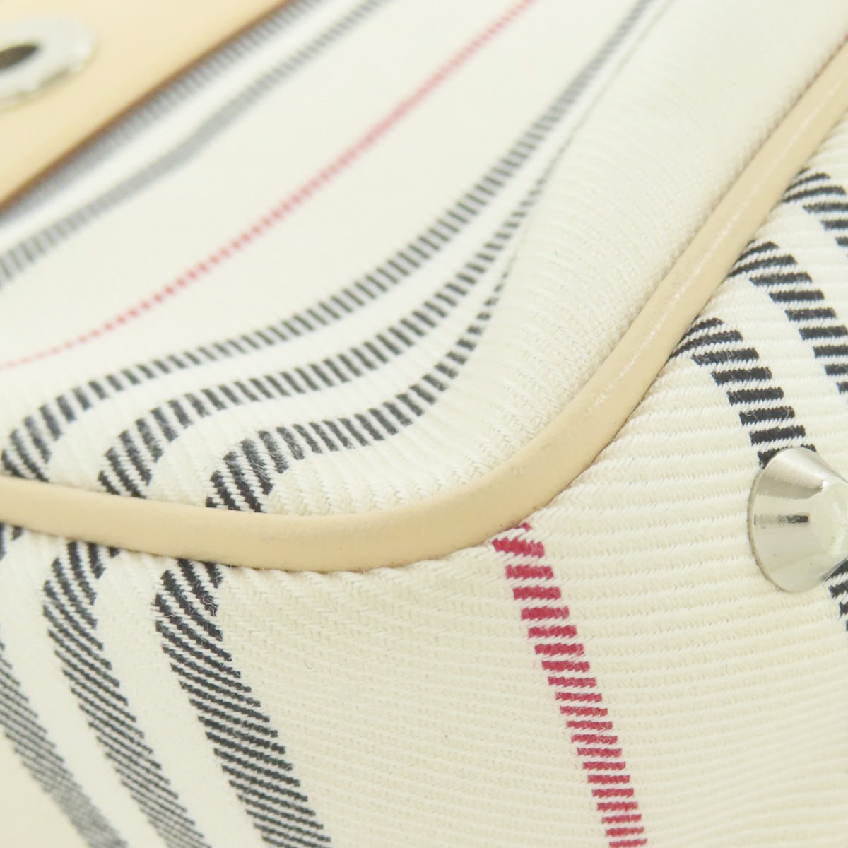 BURBERRY Stripe Handbag Canvas Ladies [Used]