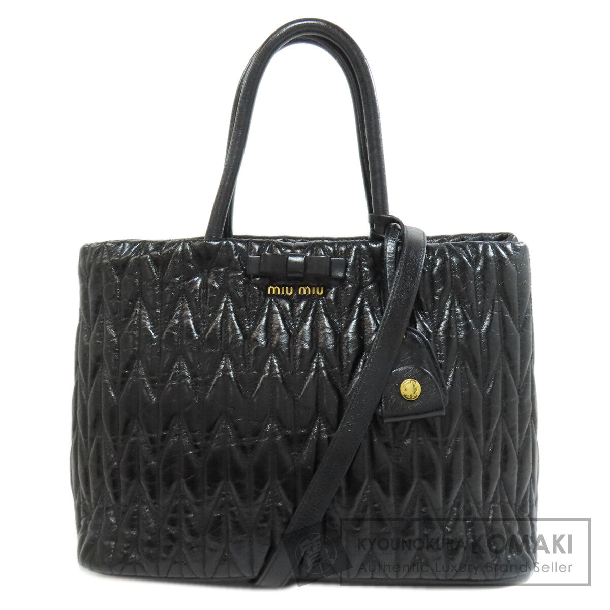 ミュウミュウ リボン 2WAY ハンドバッグ カーフ レディース 【中古】【MIUMIU】