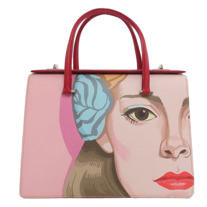 PRADA Face Art Handbag PVC Ladies [Used]
