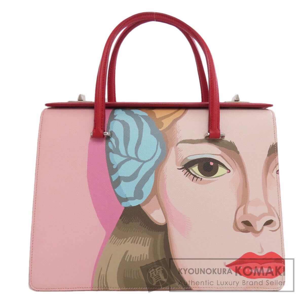PRADA Face Art Handbag PVC Ladies [Used]