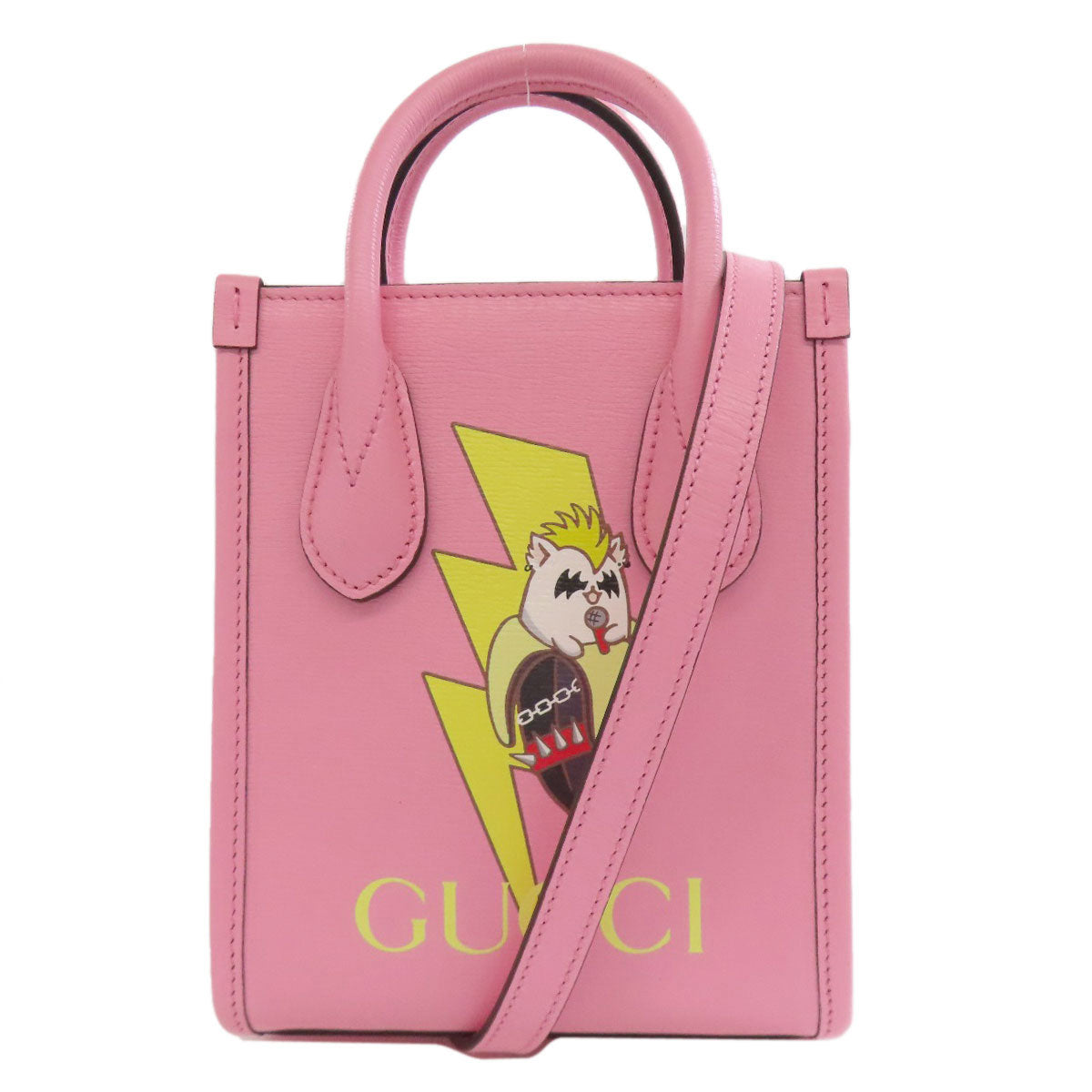 GUCCI 671623 Bananya collaboration 2WAY Handbag Leather Ladies [Used]