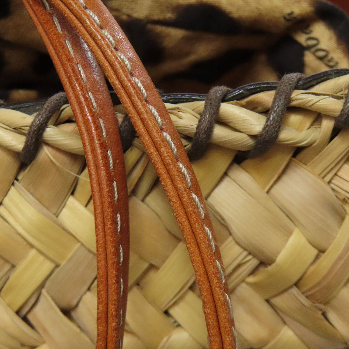 Dolce&Gabbana Leopard print basket bag Tote Bag Raffia Ladies [Used]