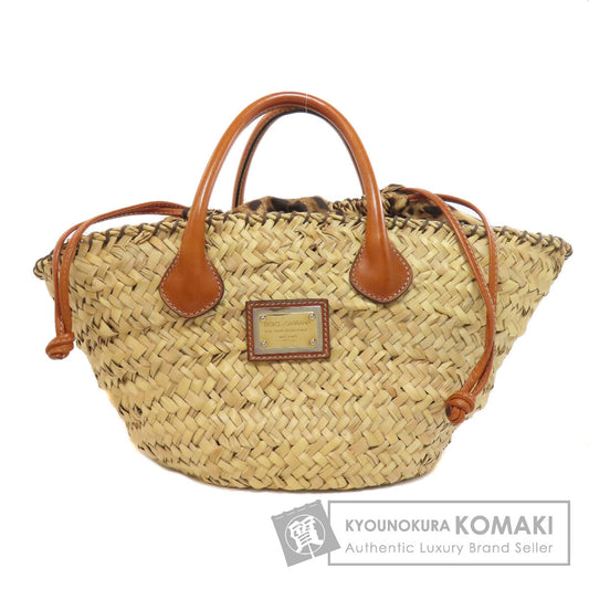 Dolce&Gabbana Leopard print basket bag Tote Bag Raffia Ladies [Used]