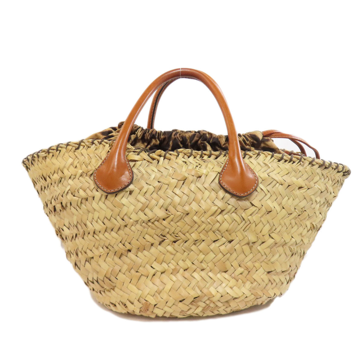 Dolce&Gabbana Leopard print basket bag Tote Bag Raffia Ladies [Used]