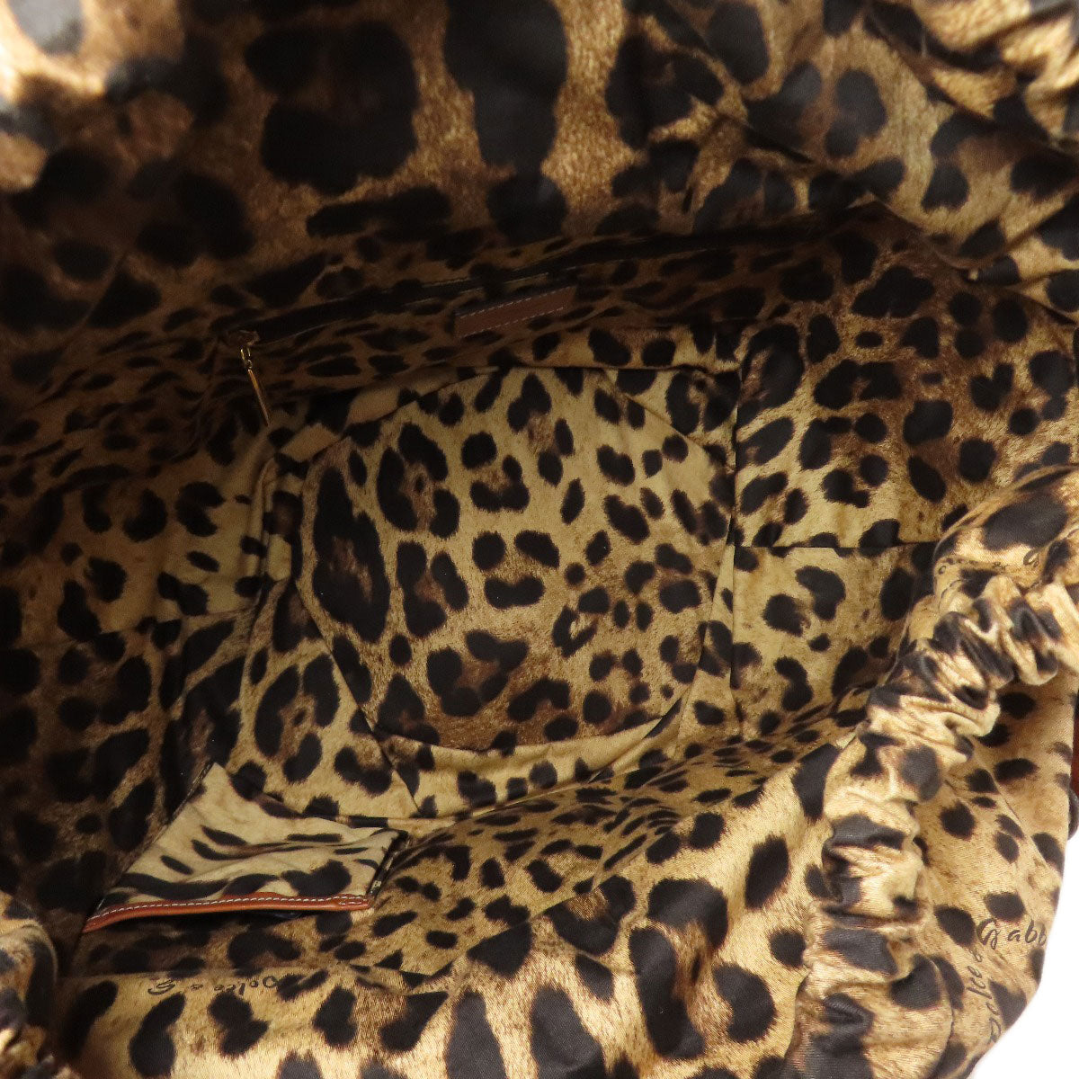 Dolce&Gabbana Leopard print basket bag Tote Bag Raffia Ladies [Used]