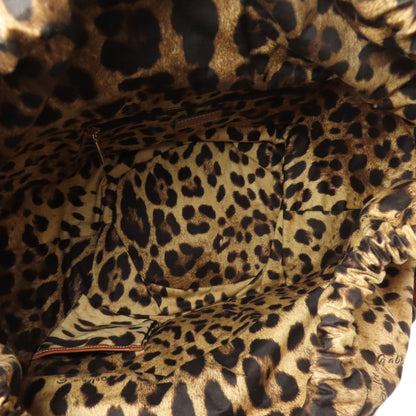 Dolce&Gabbana Leopard print basket bag Tote Bag Raffia Ladies [Used]