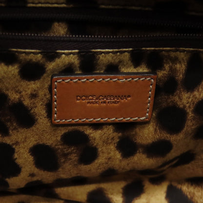 Dolce&Gabbana Leopard print basket bag Tote Bag Raffia Ladies [Used]