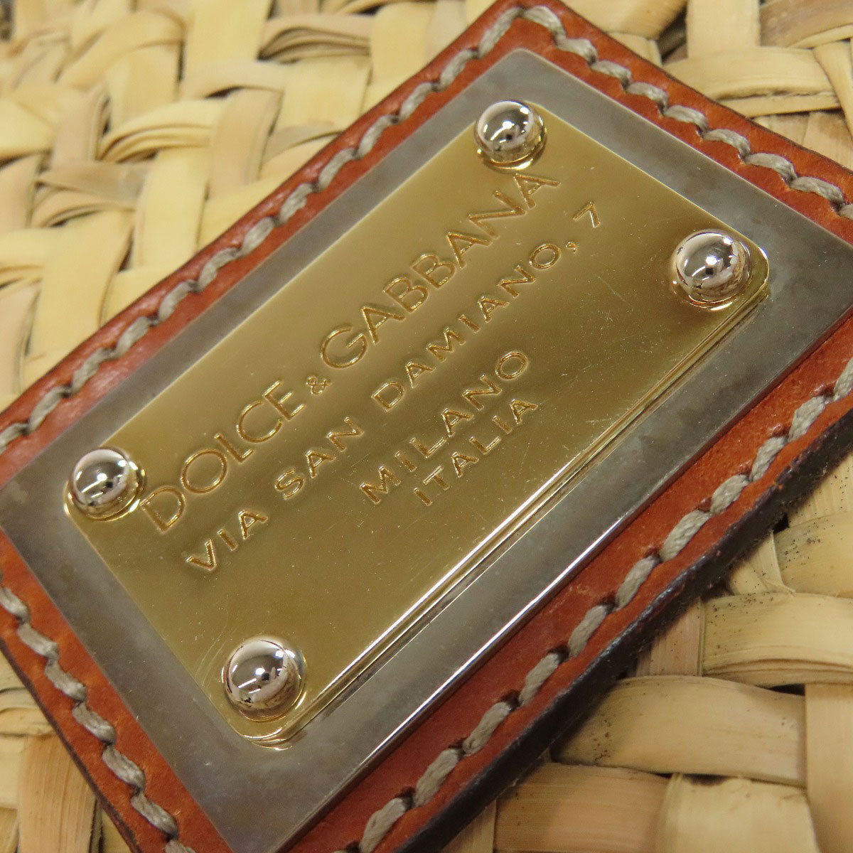 Dolce&Gabbana Leopard print basket bag Tote Bag Raffia Ladies [Used]