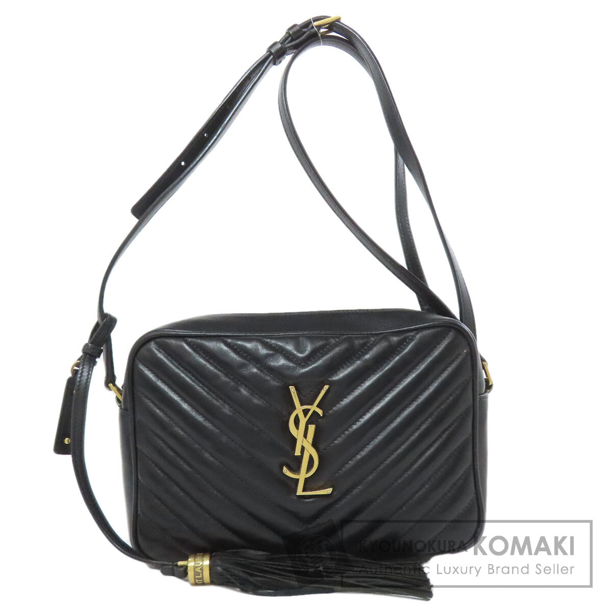 SAINT LAURENT Lou V Stitch Shoulder Bag Calf Ladies [Used]