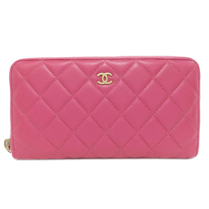 CHANEL Matelasse COCO Mark GoldHardware Long wallet (with coin pocket) Lambskin Ladies [Used]