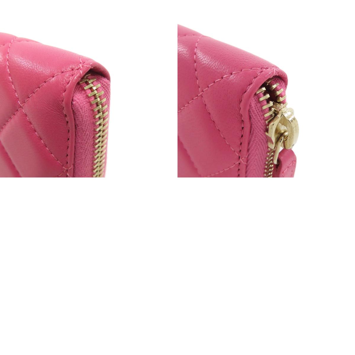 CHANEL Matelasse COCO Mark GoldHardware Long wallet (with coin pocket) Lambskin Ladies [Used]