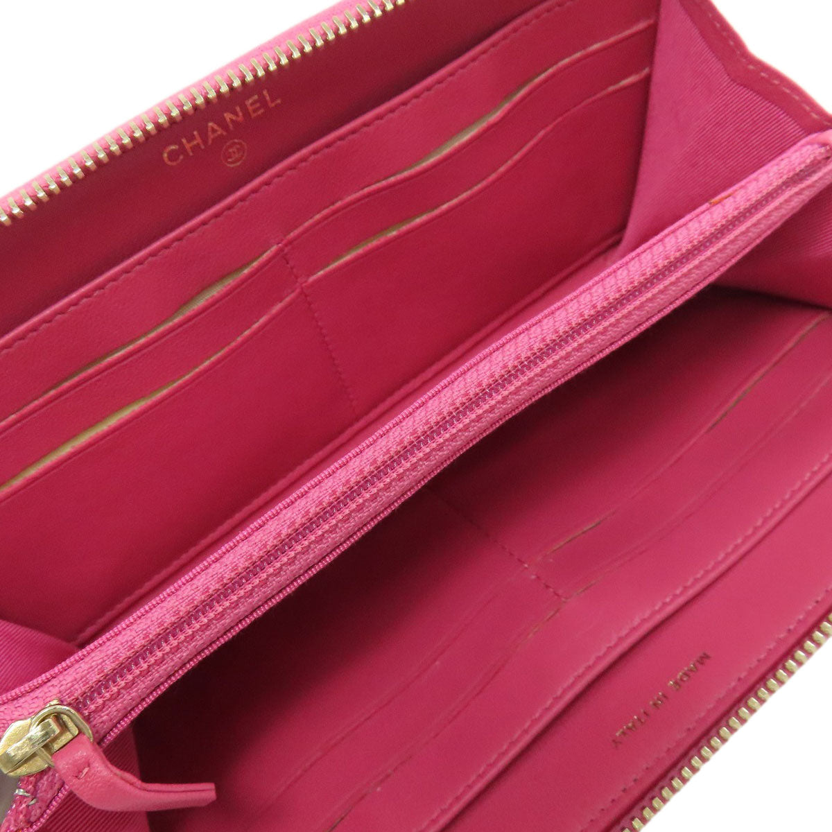 CHANEL Matelasse COCO Mark GoldHardware Long wallet (with coin pocket) Lambskin Ladies [Used]