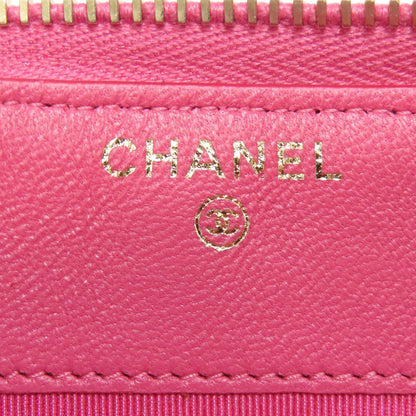 CHANEL Matelasse COCO Mark GoldHardware Long wallet (with coin pocket) Lambskin Ladies [Used]