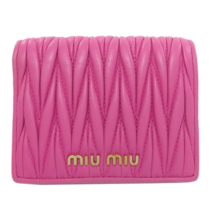 MIUMIU Materasse Bifold Wallet with Coin Pocket Lambskin Ladies [Used]