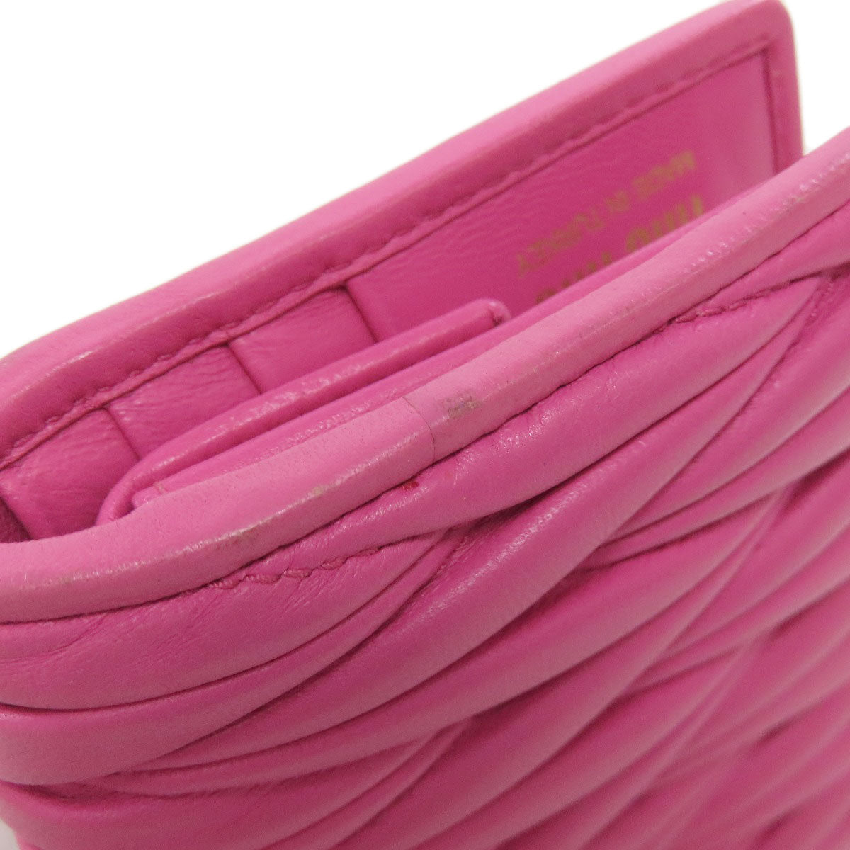 MIUMIU Materasse Bifold Wallet with Coin Pocket Lambskin Ladies [Used]