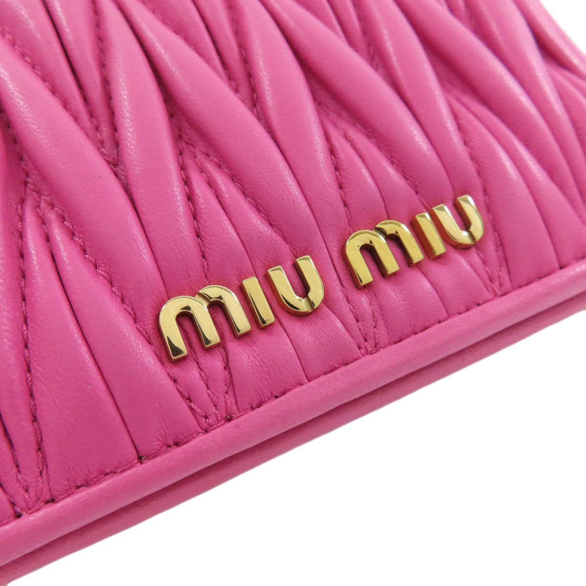 MIUMIU Materasse Bifold Wallet with Coin Pocket Lambskin Ladies [Used]