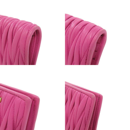 MIUMIU Materasse Bifold Wallet with Coin Pocket Lambskin Ladies [Used]