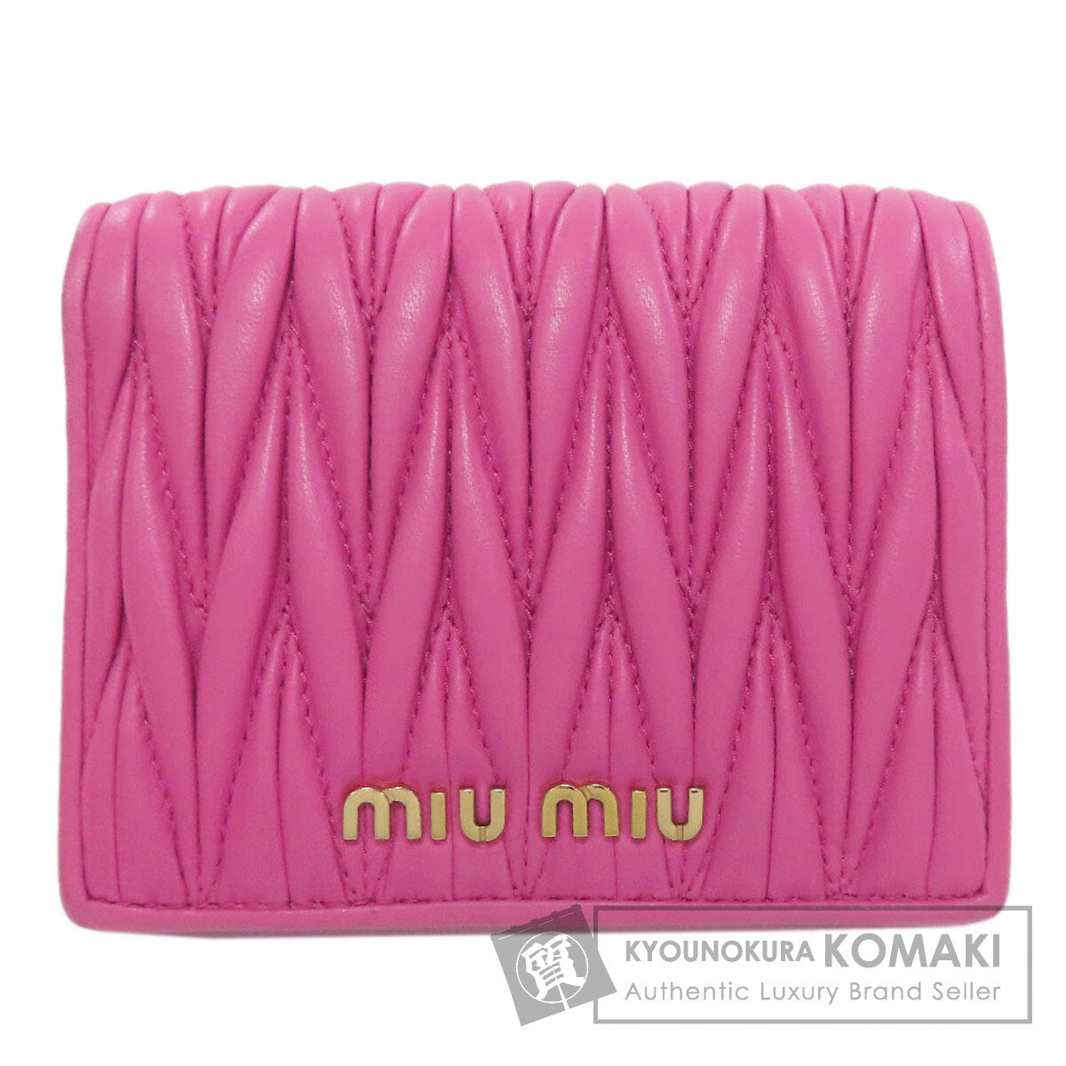 MIUMIU Materasse Bifold Wallet with Coin Pocket Lambskin Ladies [Used]