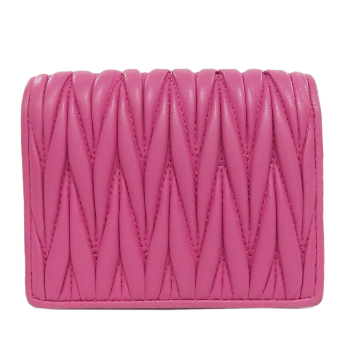 MIUMIU Materasse Bifold Wallet with Coin Pocket Lambskin Ladies [Used]