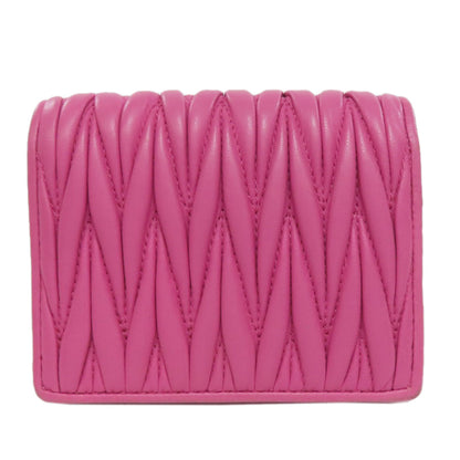 MIUMIU Materasse Bifold Wallet with Coin Pocket Lambskin Ladies [Used]