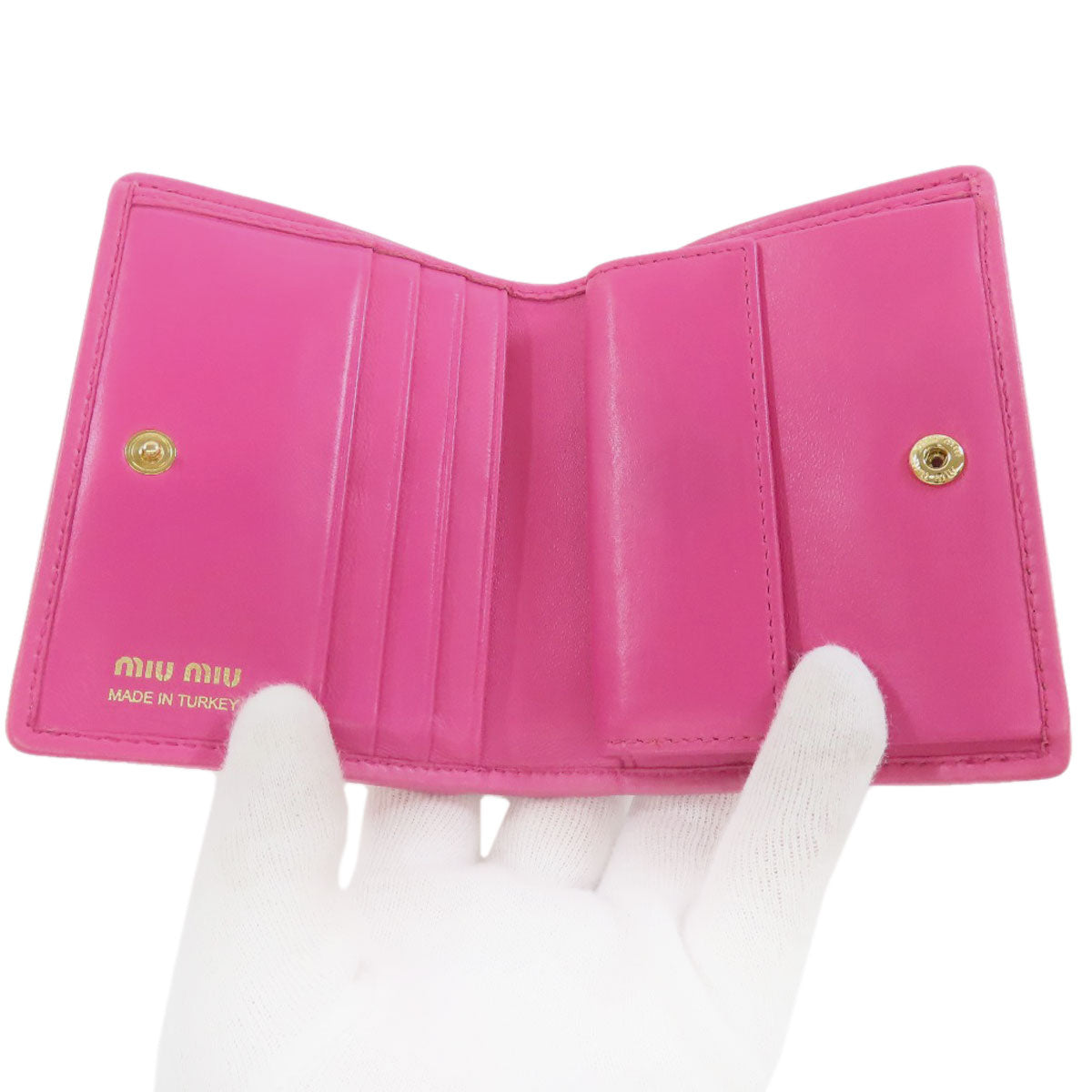 MIUMIU Materasse Bifold Wallet with Coin Pocket Lambskin Ladies [Used]