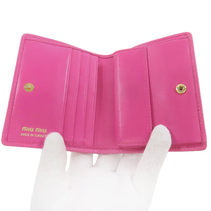 MIUMIU Materasse Bifold Wallet with Coin Pocket Lambskin Ladies [Used]