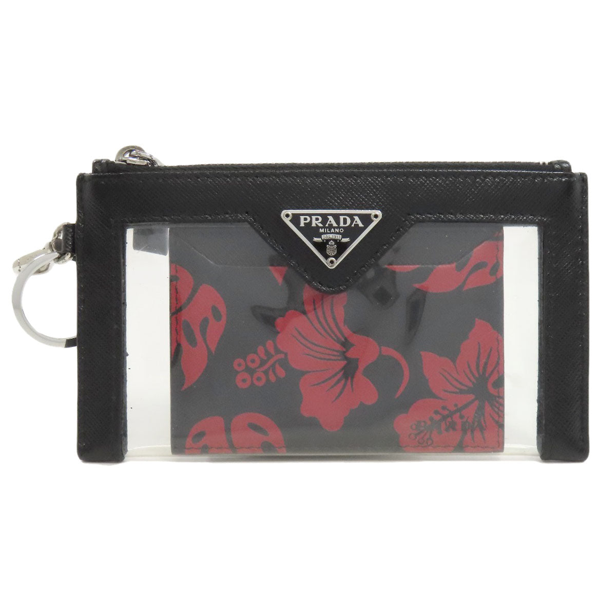PRADA   Logo Hardware Accessory pouch  Safiano PlasticsLadies [Used]