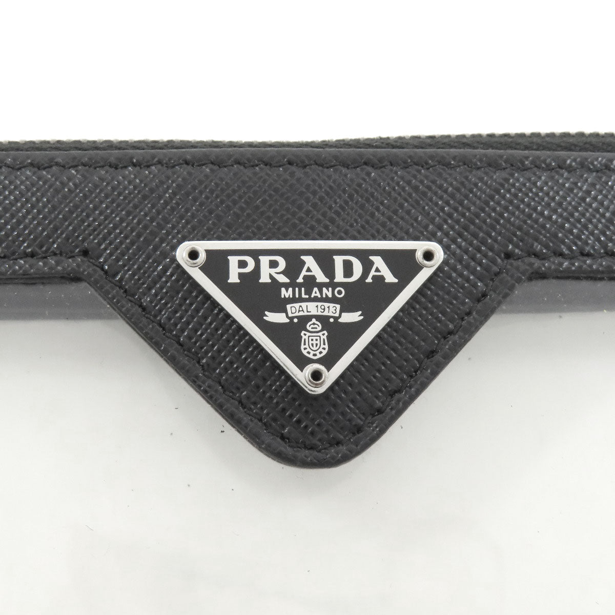 PRADA   Logo Hardware Accessory pouch  Safiano PlasticsLadies [Used]
