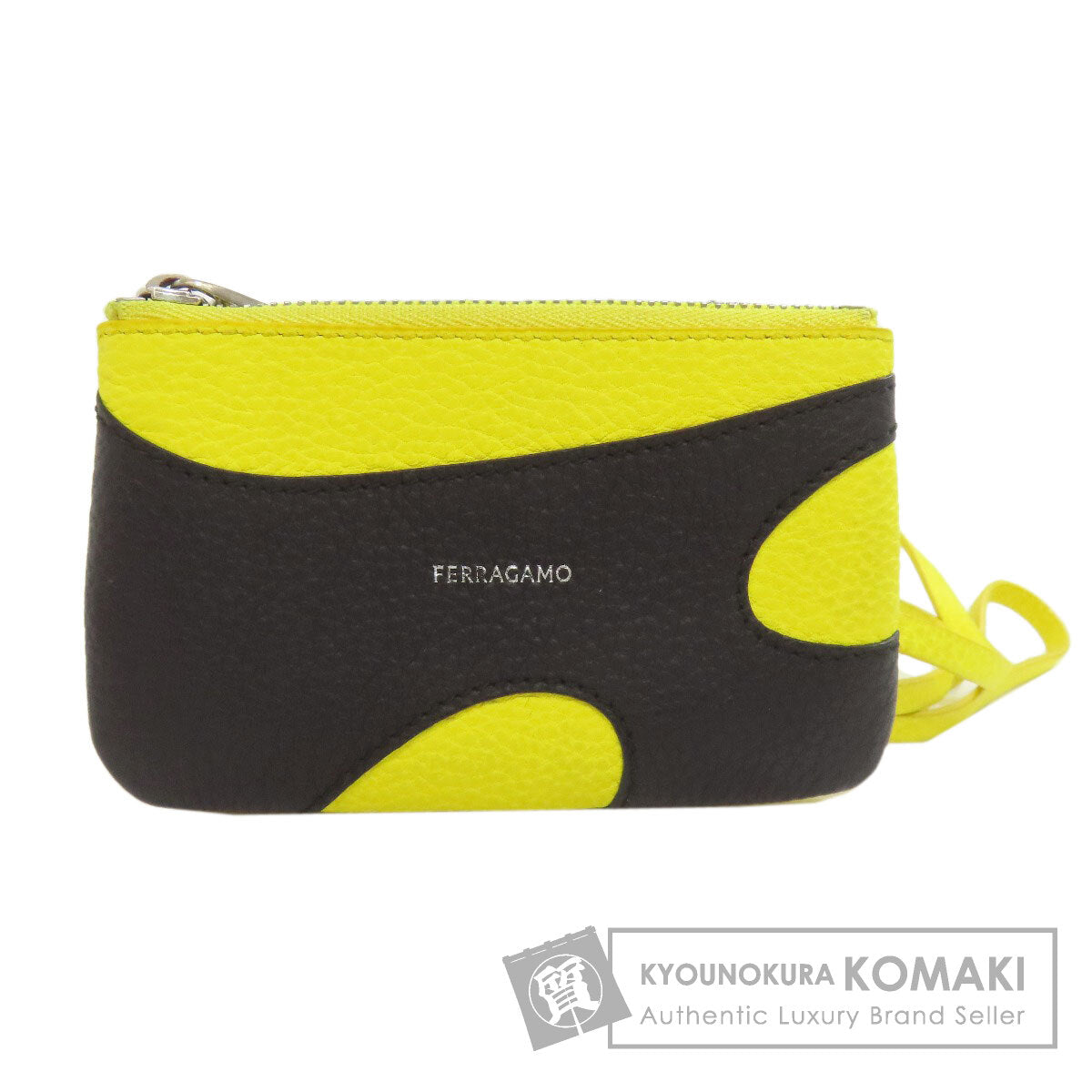 Salvatore Ferragamo Cutout Pouch coin purse Leather Ladies [Used]