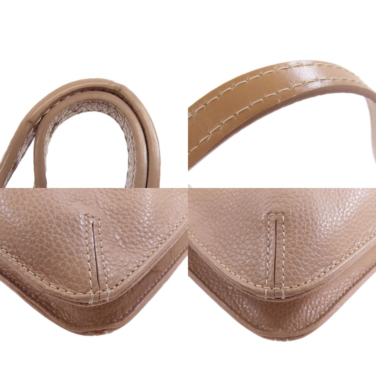 Longchamp logo Shoulder Bag Leather Ladies [Used]