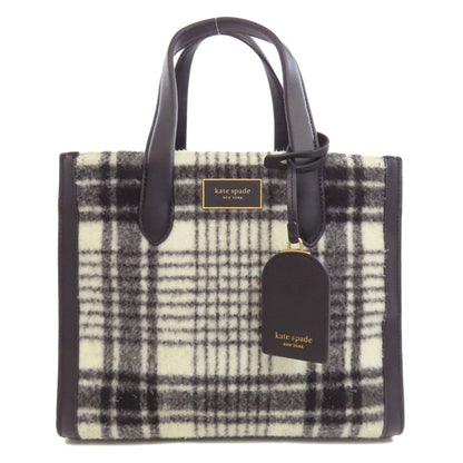 kate spade Checkpattern Handbag wool LeatherLadies [Used]