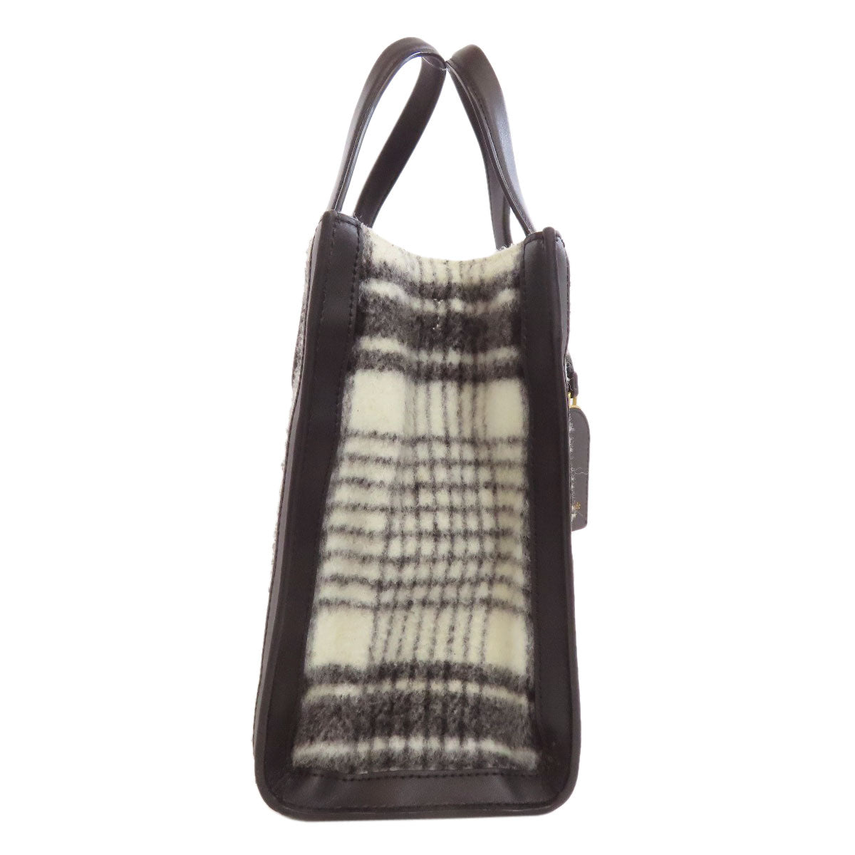 kate spade Checkpattern Handbag wool LeatherLadies [Used]