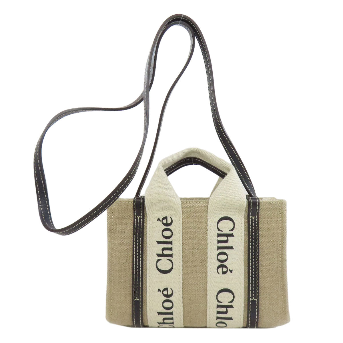 CHLOE Woody Mini 2WAY Handbag Canvas Ladies [Used]