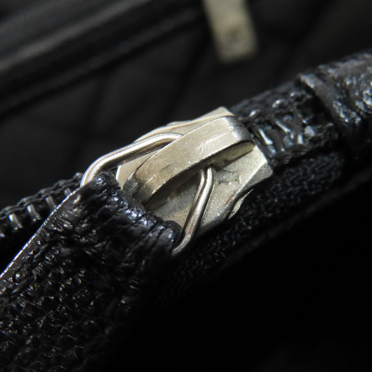 CHANEL COCO Mark Punching SilverHardware Tote Bag Calf Ladies [Used]