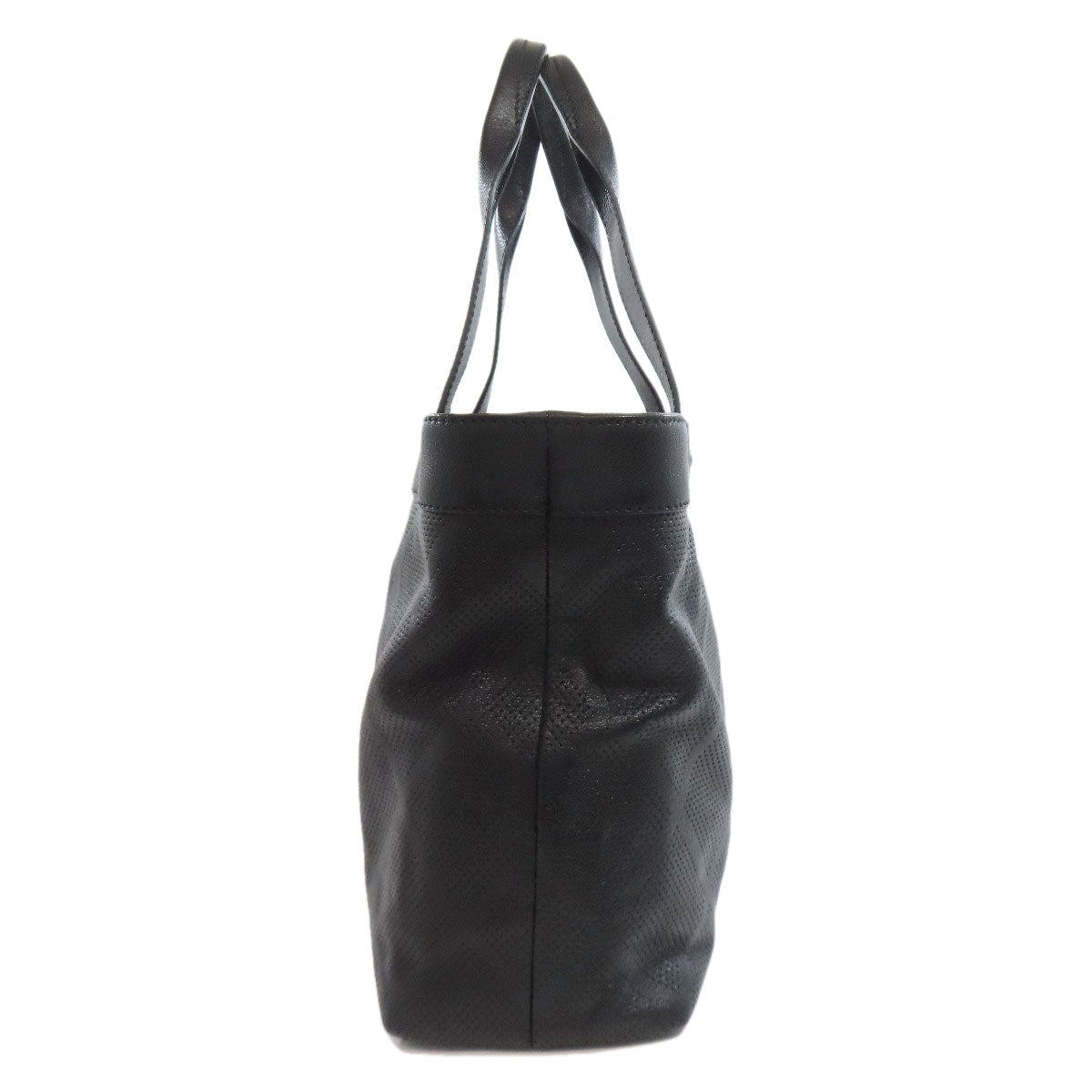 CHANEL COCO Mark Punching SilverHardware Tote Bag Calf Ladies [Used]